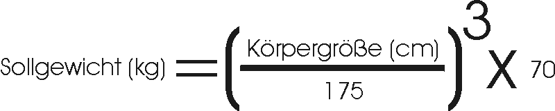 Gewichtsformel nach Beinl