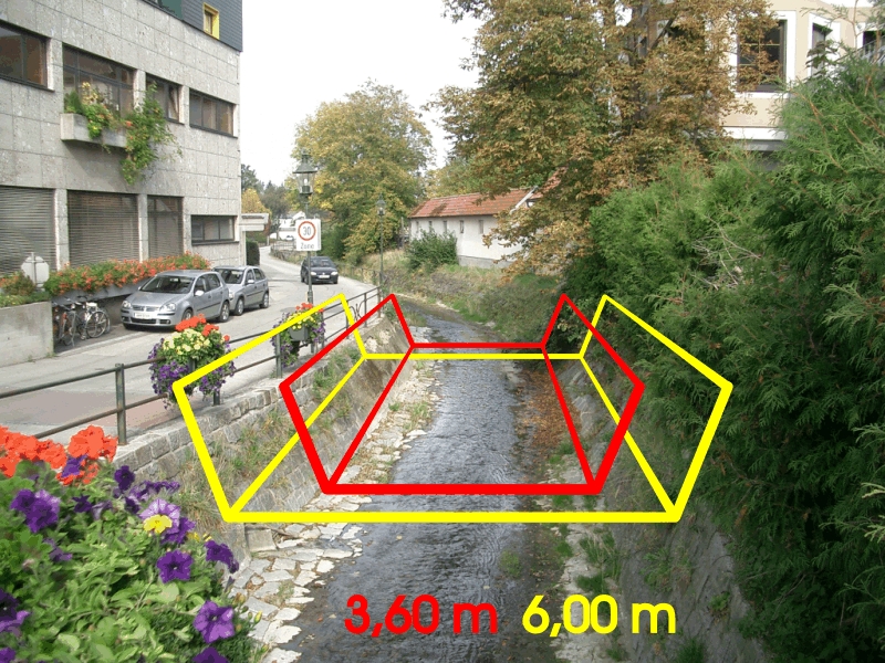 Trefflinggasse nach Bachverbreiterung